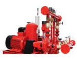 Diesel and electric fire water pumps.