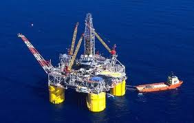 Picture of an off-shore oil rig.